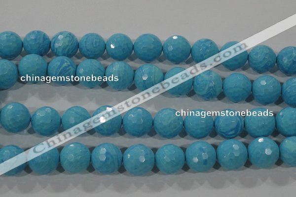 CTU2596 15.5 inches 16mm faceted round synthetic turquoise beads