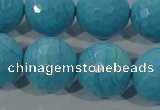 CTU2597 15.5 inches 18mm faceted round synthetic turquoise beads