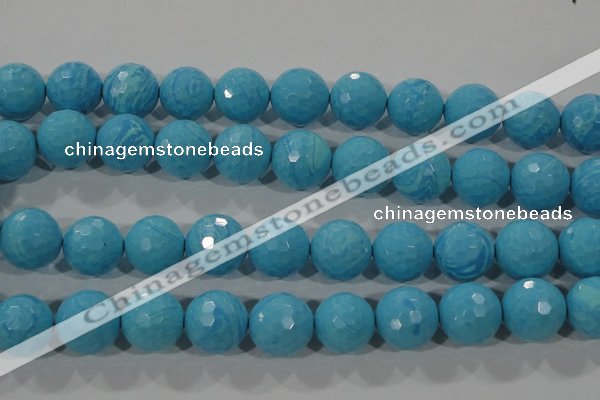 CTU2597 15.5 inches 18mm faceted round synthetic turquoise beads