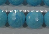 CTU2598 15.5 inches 20mm faceted round synthetic turquoise beads