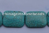 CTU26 15.5 inches 30*40mm rectangle blue turquoise beads Wholesale