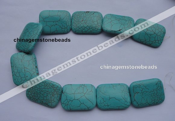 CTU26 15.5 inches 30*40mm rectangle blue turquoise beads Wholesale