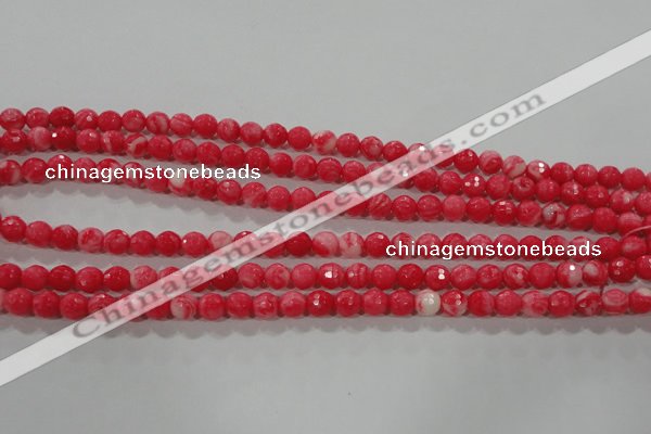 CTU2620 15.5 inches 4mm faceted round synthetic turquoise beads