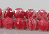 CTU2623 15.5 inches 10mm faceted round synthetic turquoise beads