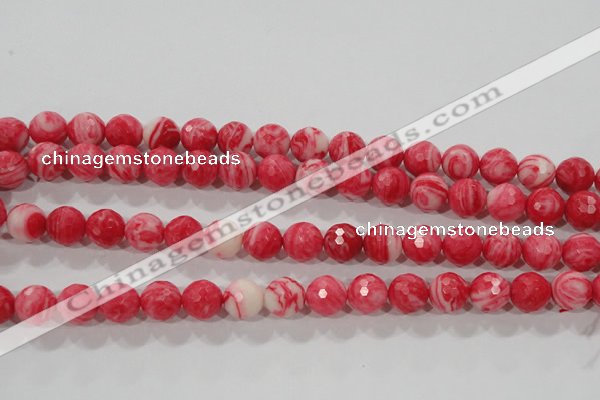 CTU2623 15.5 inches 10mm faceted round synthetic turquoise beads