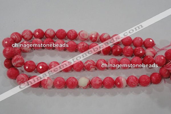 CTU2625 15.5 inches 14mm faceted round synthetic turquoise beads