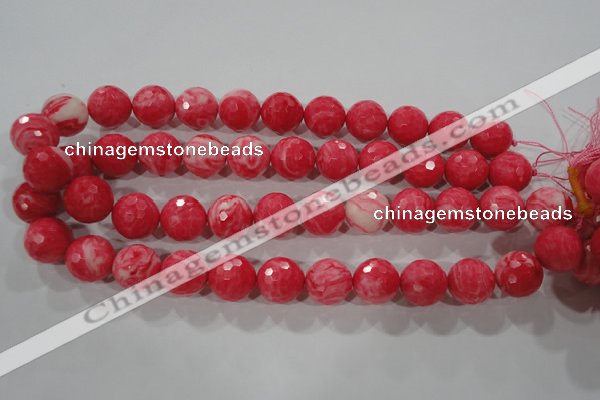 CTU2626 15.5 inches 16mm faceted round synthetic turquoise beads