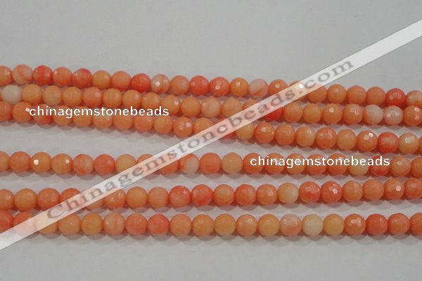 CTU2642 15.5 inches 6mm faceted round synthetic turquoise beads