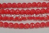 CTU2741 15.5 inches 6mm faceted round synthetic turquoise beads