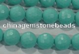 CTU2782 15.5 inches 8mm faceted round synthetic turquoise beads