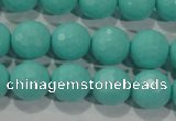 CTU2783 15.5 inches 10mm faceted round synthetic turquoise beads