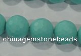 CTU2784 15.5 inches 12mm faceted round synthetic turquoise beads