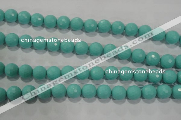 CTU2784 15.5 inches 12mm faceted round synthetic turquoise beads