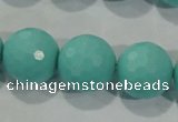 CTU2786 15.5 inches 16mm faceted round synthetic turquoise beads