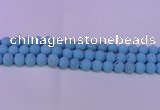 CTU2850 15.5 inches 4mm round matte turquoise beads