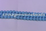 CTU2851 15.5 inches 6mm round matte turquoise beads