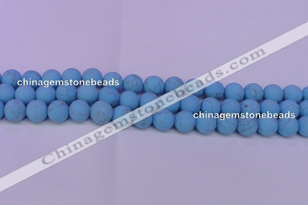 CTU2851 15.5 inches 6mm round matte turquoise beads