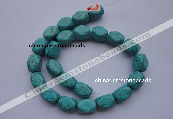 CTU29 15.5 inches 13*18mm faceted cuboid blue turquoise beads