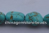 CTU31 15.5 inches 16*20mm freeform blue turquoise beads Wholesale