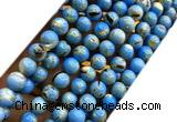 CTU3147 15 inches 6mm round gold vein howlite turquoise beads