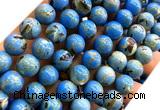 CTU3149 15 inches 10mm round gold vein howlite turquoise beads