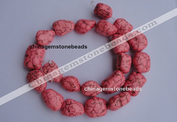 CTU33 15.5 inches 14*22mm freeform pink turquoise beads Wholesale