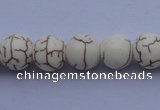 CTU35 15.5 inches 10mm round white turquoise strand beads Wholesale