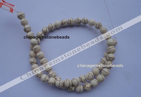 CTU35 15.5 inches 10mm round white turquoise strand beads Wholesale