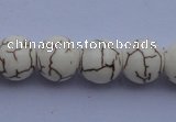 CTU36 15.5 inches 14mm round white turquoise strand beads Wholesale