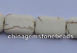 CTU37 15.5 inches 13*20mm rectangle white turquoise beads Wholesale