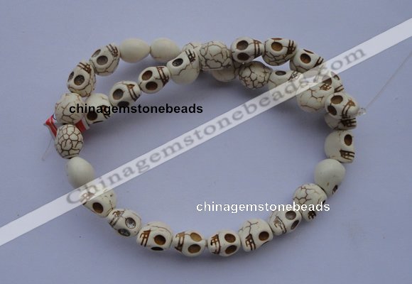 CTU39 15.5 inches 9*11*12mm skull shape blue turquoise beads Wholesale