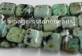 CTU410 15.5 inches 10*10mm square African turquoise beads wholesale