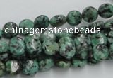 CTU415 15.5 inches 8mm flat round African turquoise beads wholesale