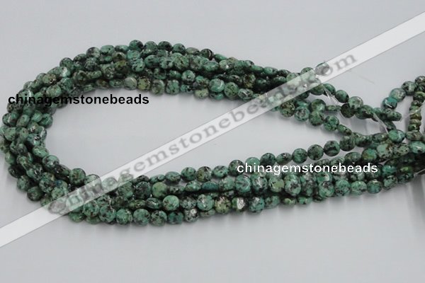 CTU415 15.5 inches 8mm flat round African turquoise beads wholesale