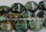 CTU416 15.5 inches 16mm flat round African turquoise beads wholesale