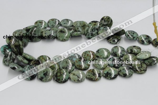 CTU417 15.5 inches 20mm flat round African turquoise beads wholesale