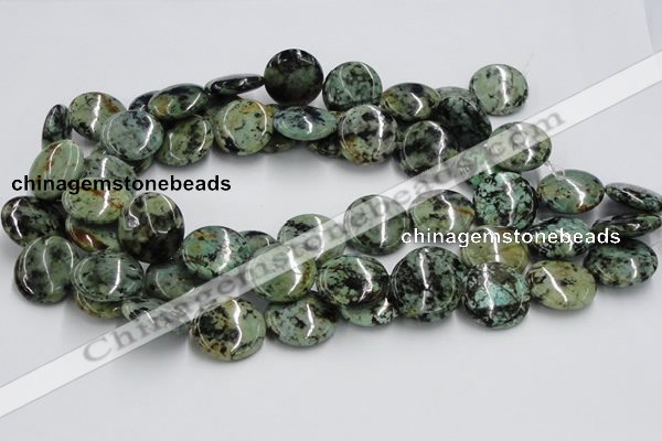 CTU418 15.5 inches 22mm flat round African turquoise beads wholesale