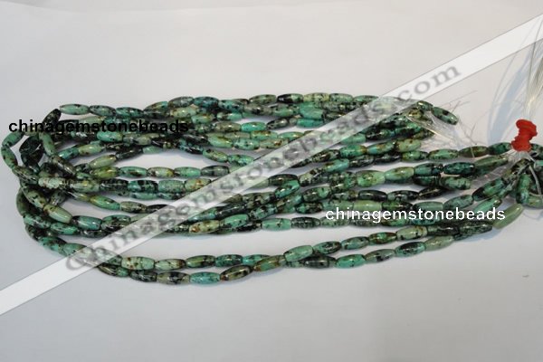 CTU486 15.5 inches 5*12mm rice African turquoise beads wholesale