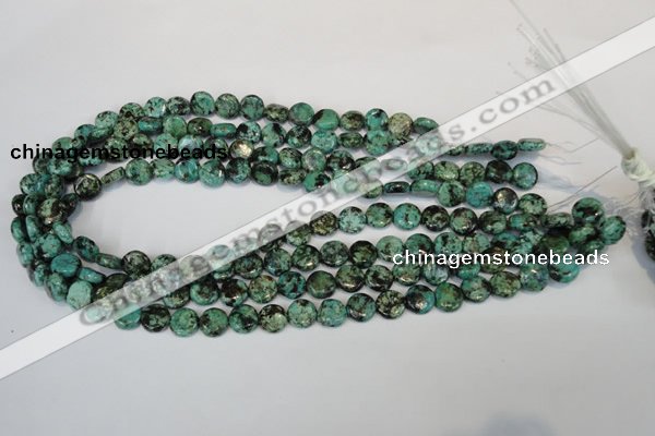 CTU490 15.5 inches 10mm flat round African turquoise beads wholesale