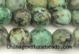 CTU525 15 inches 6mm faceted round African turquoise beads