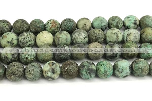 CTU534 15 inches 12mm round matte african turquoise beads