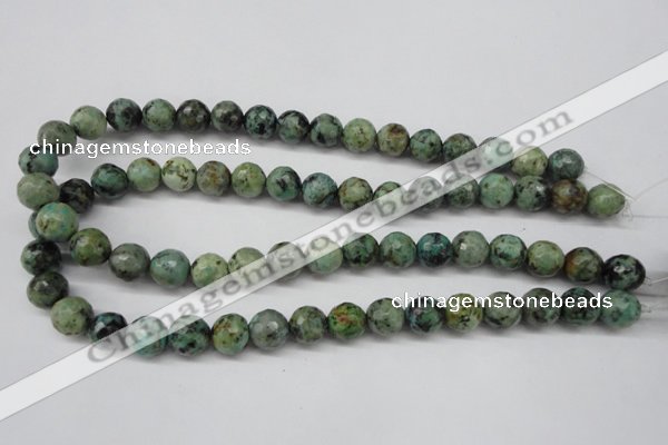 CTU554 15.5 inches 12mm faceted round African turquoise beads