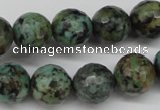 CTU555 15.5 inches 14mm faceted round African turquoise beads