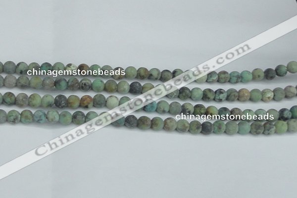 CTU563 15.5 inches 6mm round matte african turquoise beads