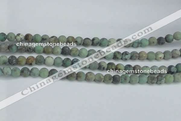 CTU564 15.5 inches 8mm round matte african turquoise beads