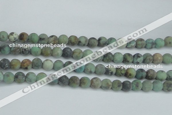 CTU565 15.5 inches 10mm round matte african turquoise beads