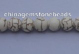 CTU67 15.5 inches 4mm round white turquoise strand beads Wholesale