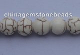 CTU68 15.5 inches 6mm round white turquoise strand beads Wholesale