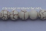 CTU68 15.5 inches 6mm round white turquoise strand beads Wholesale