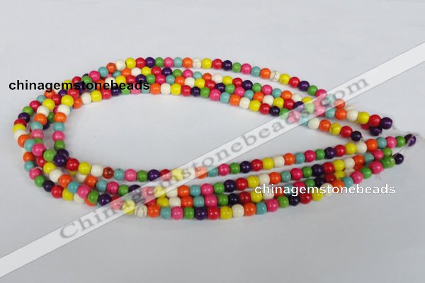 CTU701 15.5 inches 6.5mm round dyed turquoise beads wholesale